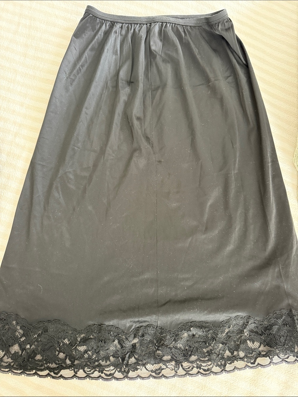 Vanity Fair Black Half Slip with Lace Hem - Women Intimates & Sleepwear